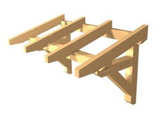 Haustürvordach Pultdach KVH