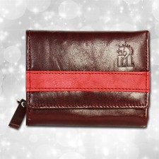 Börse Portemonnaie dunkelrot Damen Herren Leder 10x3x8 cm DrachenLeder OPZ100V