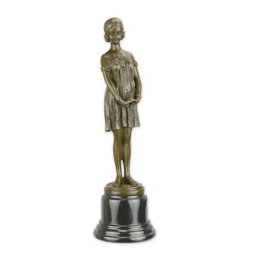 Bronzefigur frau nachthemd - frau, im