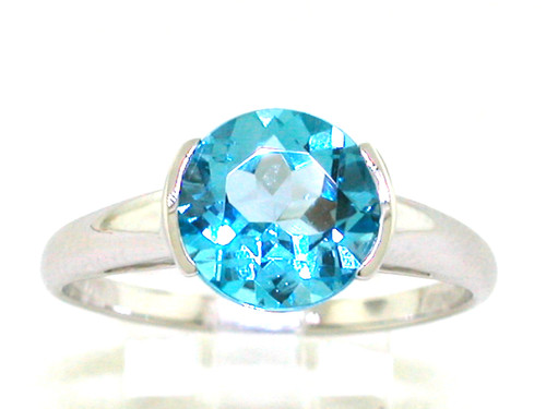 Blautopas ring 585 weißgold - blautopas,