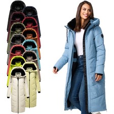 Marikoo Damen Winter Steppjacke Stepp Jacke lang warm Mantel Parker B979 NEU