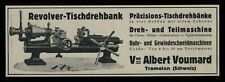 Alte Werbung 1928 Revolver-Tischdrehbank Präzisions-Drehbank A. Voumard Schweiz