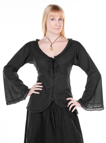 Gothic spitzenbluse schwarz - spitzenbluse,