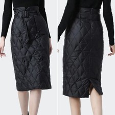 Damen Midi Hohe Taille Rock