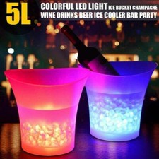 7 Farben LED Eiskübel 5L Wein Champagner Bier Trinken Behälter Party Bar 