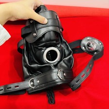 Leder bondage kopfmaske - pu,