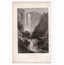 Der Tourist in Italien von Thomas Roscoe [1831] - Kupferstich "Kaskade bei Terni"