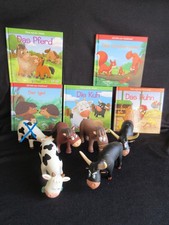 Tiere auf dem Bauernhof/Waldrand/Weide  Sammlung 5 Bücher +5 Tiere  Atlas Verlag