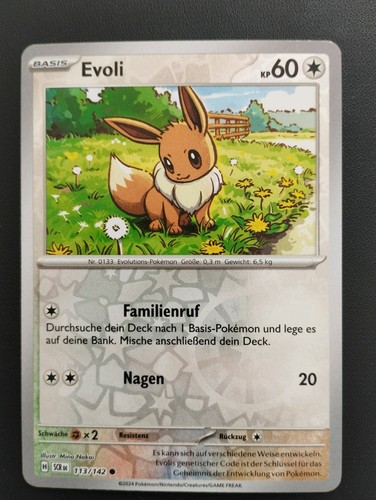 Pokémon karte evoli - evoli, 113/142