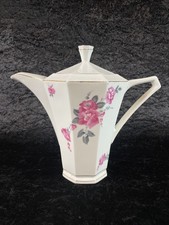 Kanne Teekanne Kaffeekanne Victoria Porzellan Florale Muster mit Goldrand