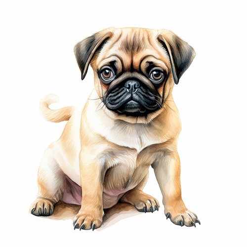 Wandtattoo aufkleber mops - wandtattoo,
