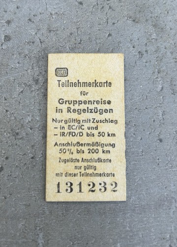 Fahrkarte teilnehmerkarte - db,