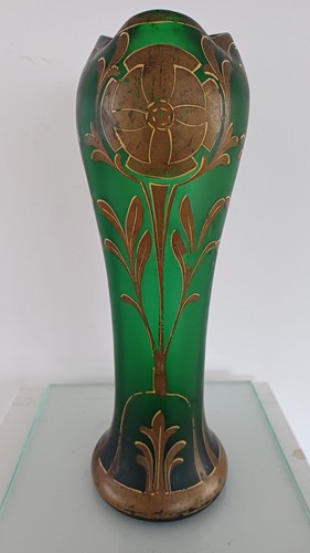 Jugendstil glasziervase mit - jugendstil,