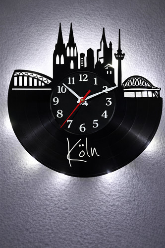Wanduhr köln aus vinyl - wanduhr,