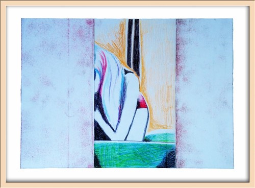 The girl painting - (who, is)