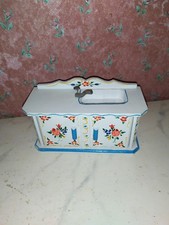 Alte Spüle Schrank Dora Kuhn-Kaufladen-Puppenhaus-Puppenstube-handbemalt