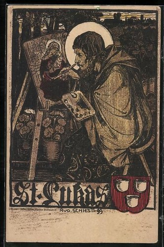 Künstler rudolf schiestl - künstler-ak,