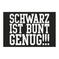 Badematte Duschmatte mit Sprüchen Schwarz ist bunt genug black bath goth 666