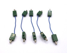 Fischertechnik 5 Stk. Kabel 60, blau + Flachstecker grün (ft-Nr. 37160)