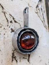 Älterer Perli Anhänger 925 Silber Pe Bernstein Vintage Silberanhänger 