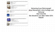 Akva Wasserbett 180x220 cm wegen Platzmangel Zu Verkaufen