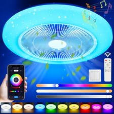 RGB Deckenventilator Deckenleuchte Fernbedienung LED Deckenlampe Mit Bluetooth