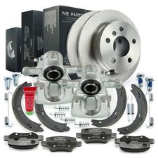 Bremssättel + Bremsscheiben + Bremsbeläge + Bremsbacken hinten für Mercedes-Benz