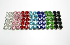 8mm silber Knopf Knöpfe Knopfset Strass Steine Kristall DIY Nähen Basteln Kleben