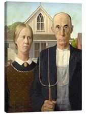 Leinwandbild American Gothic - Grant Wood