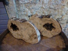 2 x Holzscheibe hohl Baumscheibe  Holz 34 + 35 cm unbehandelt geschliffen Deko