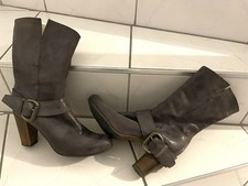 OSVALDO PERIOLI Knöchelstiefletten Stiefeletten Frauen Leder Grey Gr.41 Neu