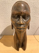 Afrikanische Frauenbüste Ebenholz Makonde Tansania Handarbeit Sammlerstück