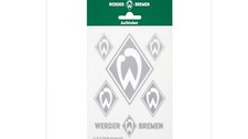 Werder Bremen Aufkleber Logo Aufkleber STICKER für Aussen Silber 6tlg