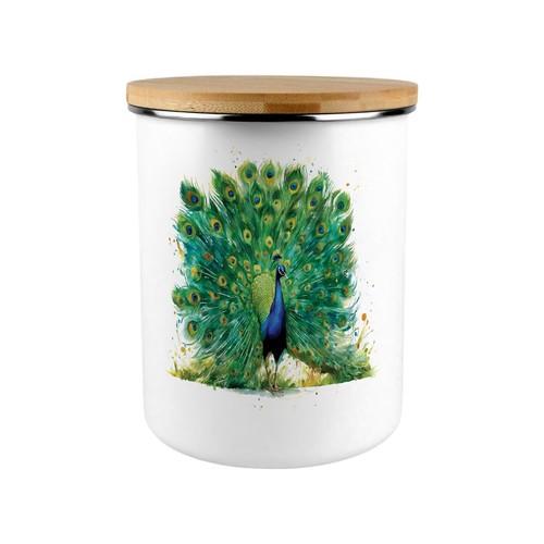 Lebendiger pfau vorratsdose - pfau,