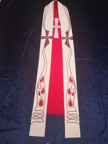 Stola doppelseitig rot weiss - stola,