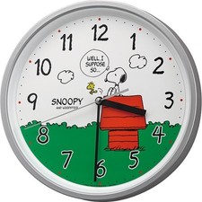 RHythm Snoopy Wanduhr Silber