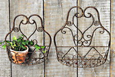 ❀ Wandkorb Metall Braun