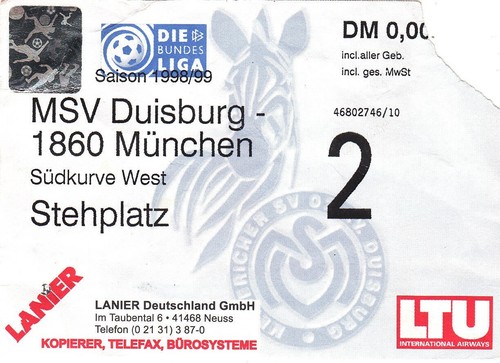 Fahrkarte msv duisburg v - -,