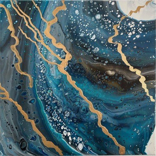 Fluid art 50x50 acrylic - fluid,