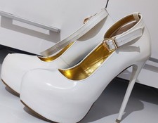 Plateau High Heels Neu Weiß