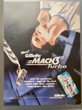 Gillette Mach3 Turbo Rasierer Original 2003 Vintage Advert Werbung Reklame