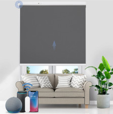 Elektrisches Verdunklungsrollo 50x150 Dunkelgrau Grandekor mit Akku