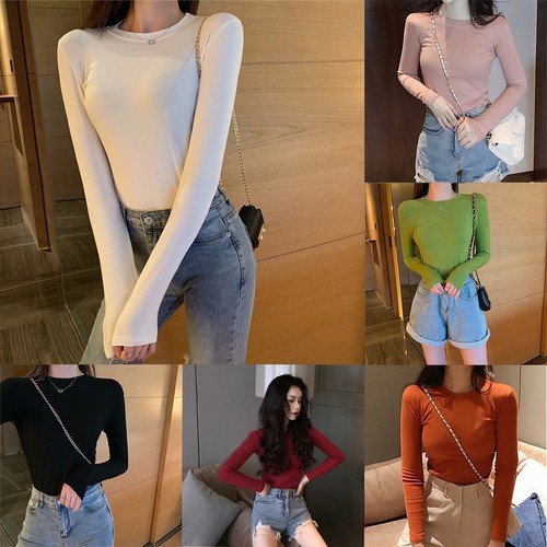 Womens long sleeve top solid - womens,