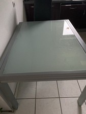 Metall- & Milchglastisch Anthrazit 120 x 73 x 90 Guter Zustand Gebraucht