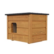 QLS Katzenhaus aus Holz 57x47 cm  für draußen – isoliert, wetterfest, montiert