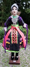 Trachten Puppe der Hmong aus Laos - 31 cm - alte Handarbeit - Souvenir Sammler