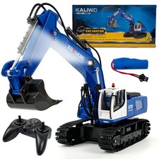 Kaliwoer RC-Bagger 13550 1:18 | LED, Sound, 360°-Kabine, Metallschaufel, Akku