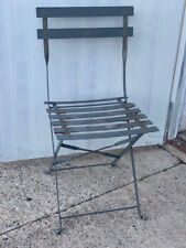 Antiker Klappstuhl Eisen Gartenstuhl Bistrostuhl Jugendstil 1920 graugrün