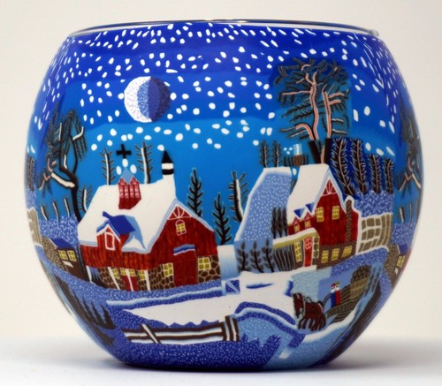 Leuchtglas winterzeit teelicht - leuchtglas,