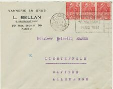 FRANKREICH 1931 Internationale Kolonialausstellung Paris 50 C (3x) MeF Kab.-Bf